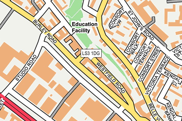LS3 1DG map - OS OpenMap – Local (Ordnance Survey)