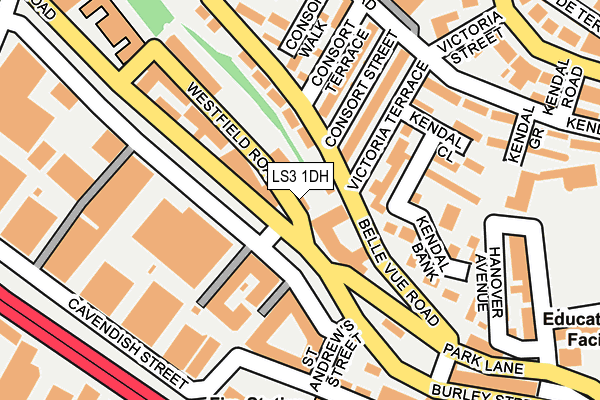 LS3 1DH map - OS OpenMap – Local (Ordnance Survey)