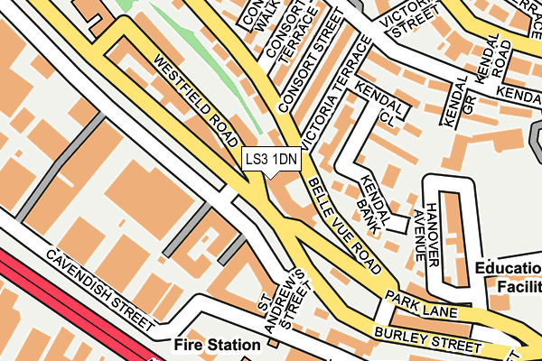 LS3 1DN map - OS OpenMap – Local (Ordnance Survey)