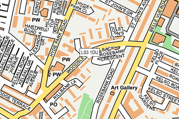 LS3 1DU map - OS OpenMap – Local (Ordnance Survey)