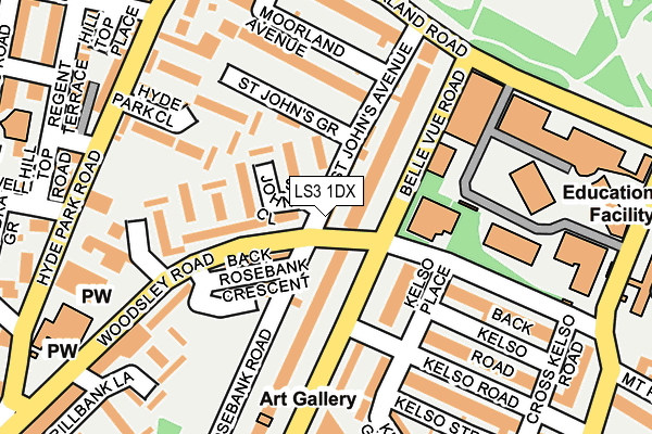 LS3 1DX map - OS OpenMap – Local (Ordnance Survey)