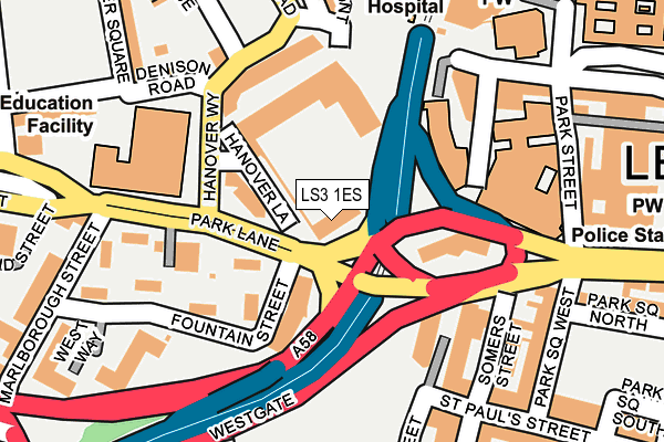 LS3 1ES map - OS OpenMap – Local (Ordnance Survey)