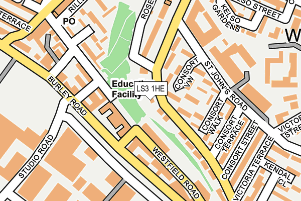LS3 1HE map - OS OpenMap – Local (Ordnance Survey)