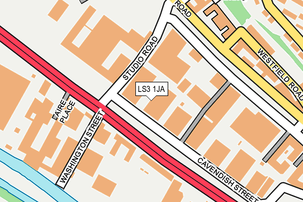 LS3 1JA map - OS OpenMap – Local (Ordnance Survey)