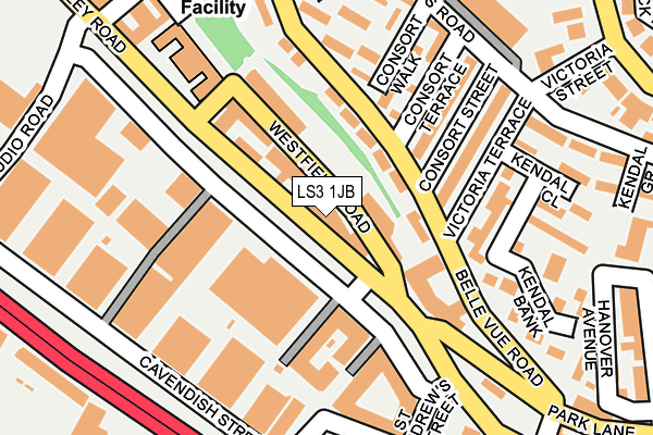 LS3 1JB map - OS OpenMap – Local (Ordnance Survey)