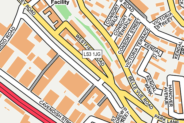 LS3 1JG map - OS OpenMap – Local (Ordnance Survey)