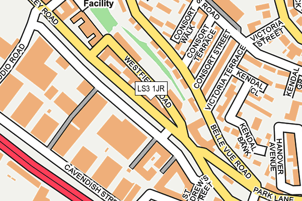 LS3 1JR map - OS OpenMap – Local (Ordnance Survey)