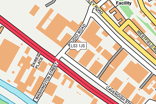 LS3 1JS map - OS OpenMap – Local (Ordnance Survey)