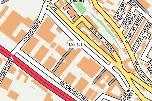 LS3 1JT map - OS OpenMap – Local (Ordnance Survey)