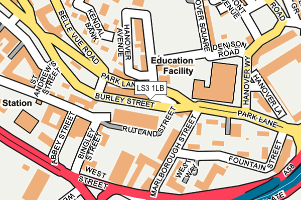 LS3 1LB map - OS OpenMap – Local (Ordnance Survey)