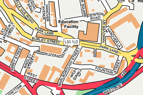 LS3 1LD map - OS OpenMap – Local (Ordnance Survey)
