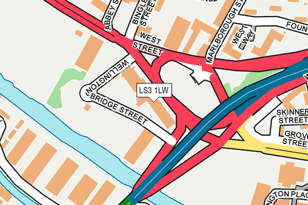 LS3 1LW map - OS OpenMap – Local (Ordnance Survey)