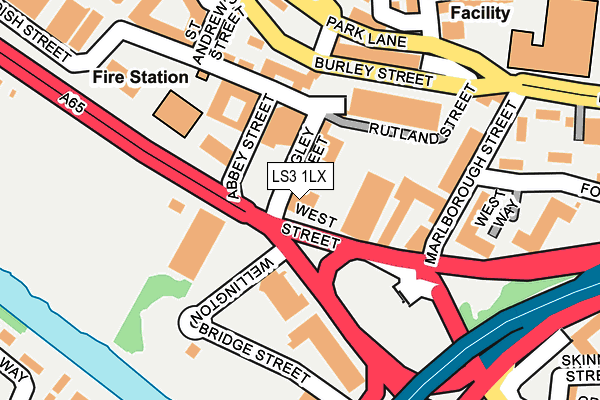 LS3 1LX map - OS OpenMap – Local (Ordnance Survey)