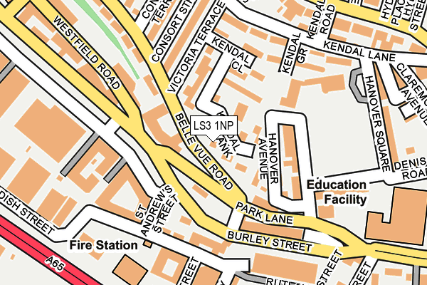 LS3 1NP map - OS OpenMap – Local (Ordnance Survey)