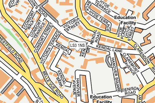 LS3 1NS map - OS OpenMap – Local (Ordnance Survey)