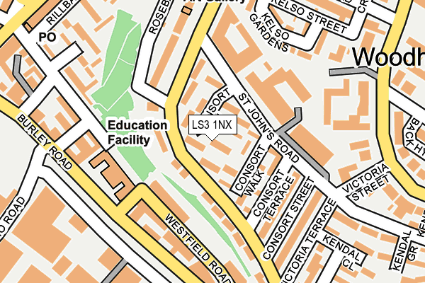 LS3 1NX map - OS OpenMap – Local (Ordnance Survey)