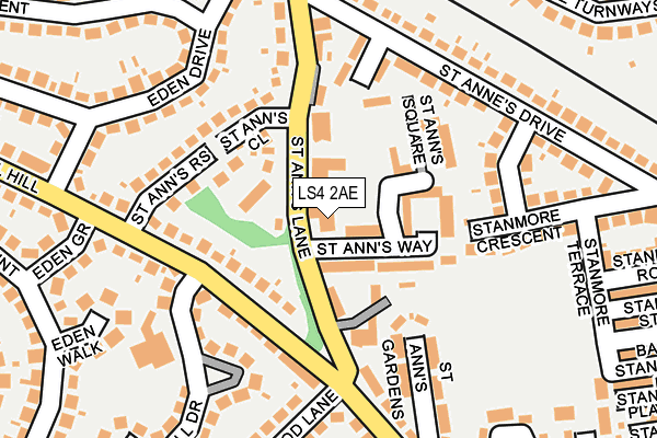 LS4 2AE map - OS OpenMap – Local (Ordnance Survey)