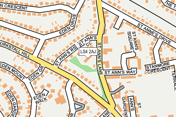 LS4 2AJ map - OS OpenMap – Local (Ordnance Survey)
