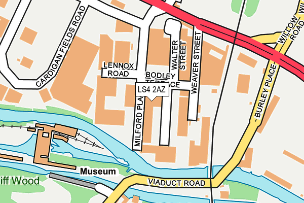 LS4 2AZ map - OS OpenMap – Local (Ordnance Survey)