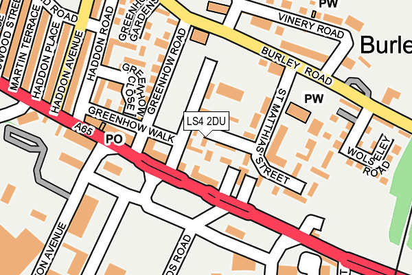 LS4 2DU map - OS OpenMap – Local (Ordnance Survey)