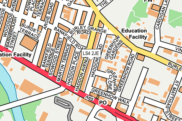 LS4 2JE map - OS OpenMap – Local (Ordnance Survey)