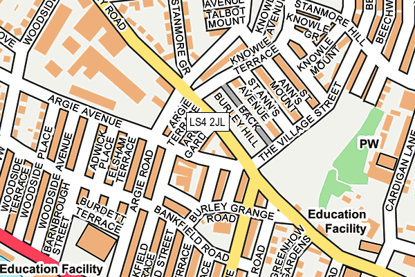 LS4 2JL map - OS OpenMap – Local (Ordnance Survey)