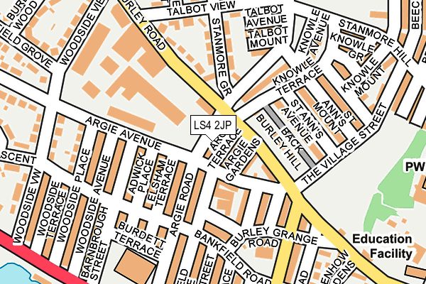 LS4 2JP map - OS OpenMap – Local (Ordnance Survey)