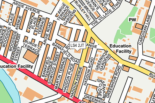 LS4 2JT map - OS OpenMap – Local (Ordnance Survey)