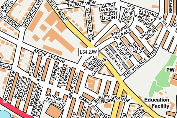 LS4 2JW map - OS OpenMap – Local (Ordnance Survey)