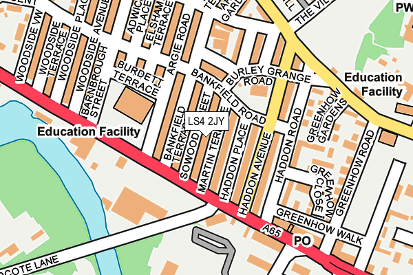 LS4 2JY map - OS OpenMap – Local (Ordnance Survey)