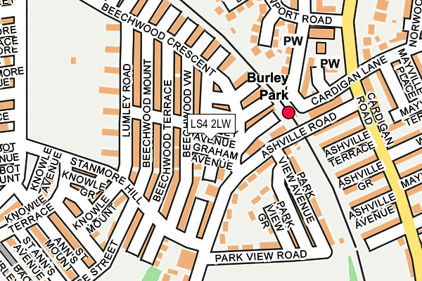 LS4 2LW map - OS OpenMap – Local (Ordnance Survey)