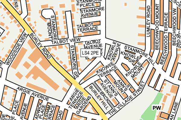 LS4 2PE map - OS OpenMap – Local (Ordnance Survey)
