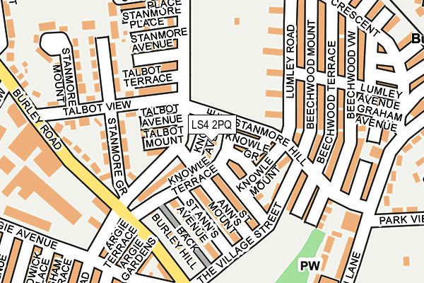 LS4 2PQ map - OS OpenMap – Local (Ordnance Survey)