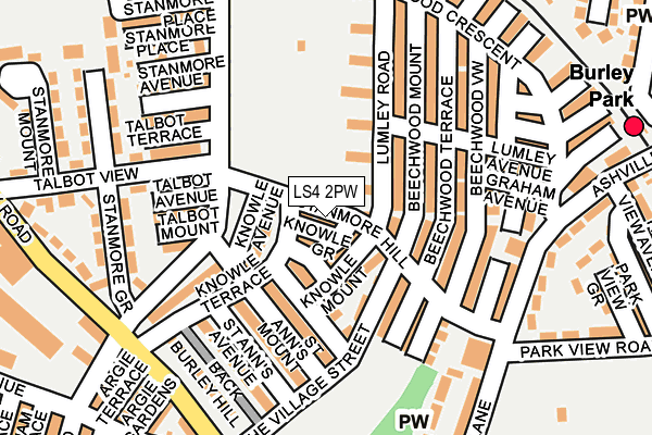 LS4 2PW map - OS OpenMap – Local (Ordnance Survey)