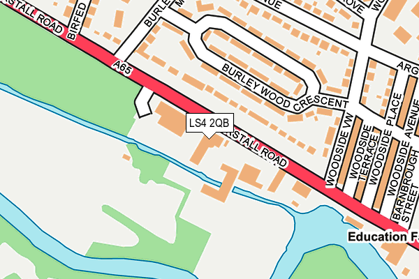 LS4 2QB map - OS OpenMap – Local (Ordnance Survey)