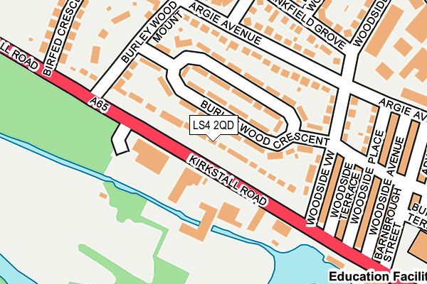 LS4 2QD map - OS OpenMap – Local (Ordnance Survey)