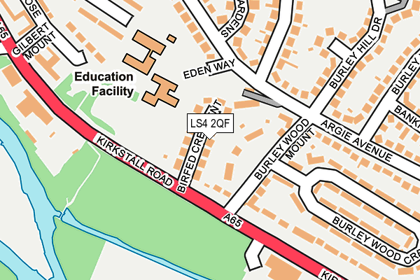 LS4 2QF map - OS OpenMap – Local (Ordnance Survey)