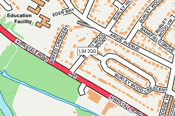 LS4 2QG map - OS OpenMap – Local (Ordnance Survey)