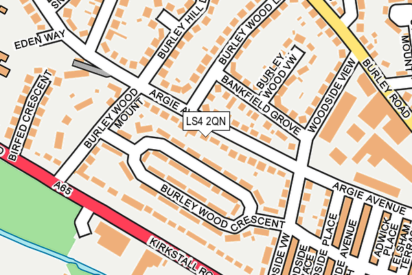 LS4 2QN map - OS OpenMap – Local (Ordnance Survey)