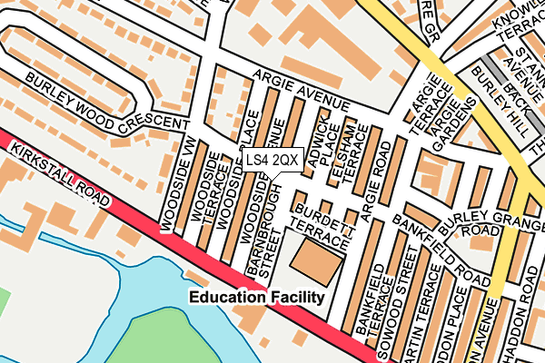 LS4 2QX map - OS OpenMap – Local (Ordnance Survey)