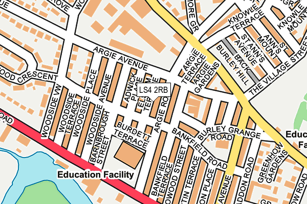 LS4 2RB map - OS OpenMap – Local (Ordnance Survey)