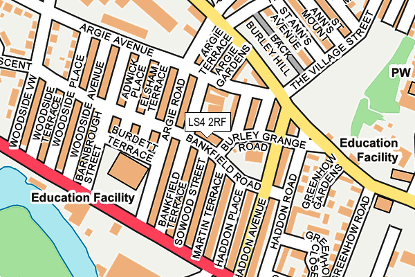 LS4 2RF map - OS OpenMap – Local (Ordnance Survey)