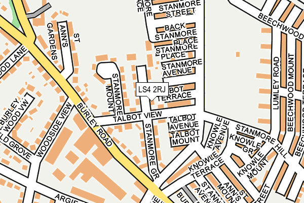LS4 2RJ map - OS OpenMap – Local (Ordnance Survey)