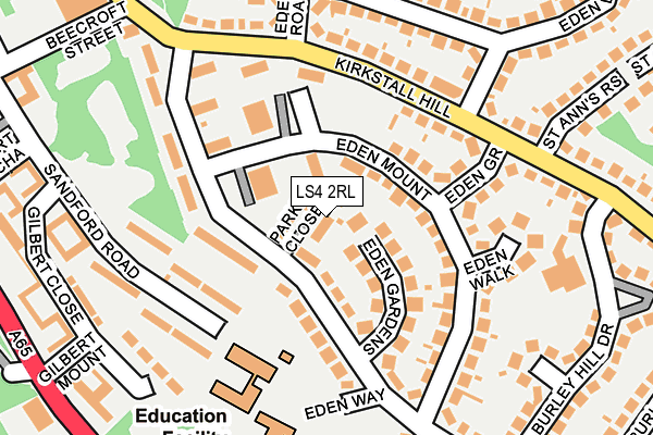 LS4 2RL map - OS OpenMap – Local (Ordnance Survey)