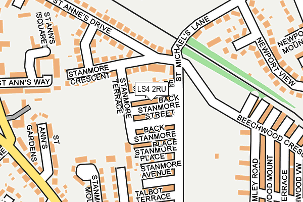 LS4 2RU map - OS OpenMap – Local (Ordnance Survey)