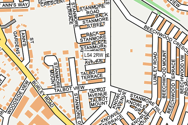 LS4 2RW map - OS OpenMap – Local (Ordnance Survey)