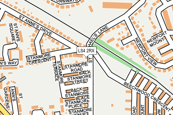 LS4 2RX map - OS OpenMap – Local (Ordnance Survey)