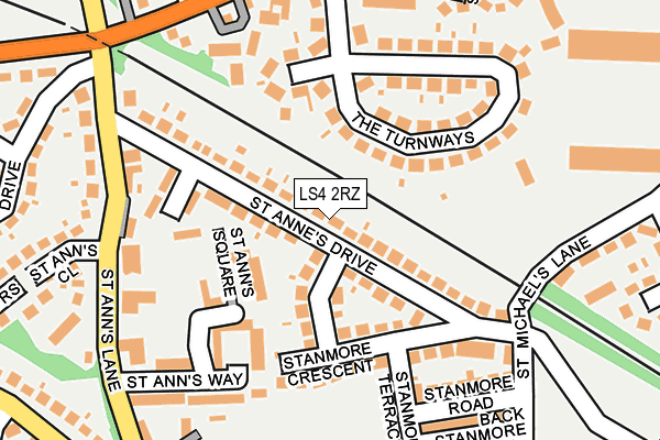 LS4 2RZ map - OS OpenMap – Local (Ordnance Survey)