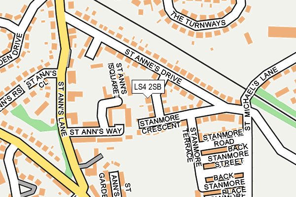 LS4 2SB map - OS OpenMap – Local (Ordnance Survey)