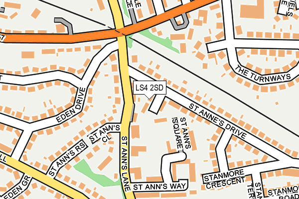 LS4 2SD map - OS OpenMap – Local (Ordnance Survey)